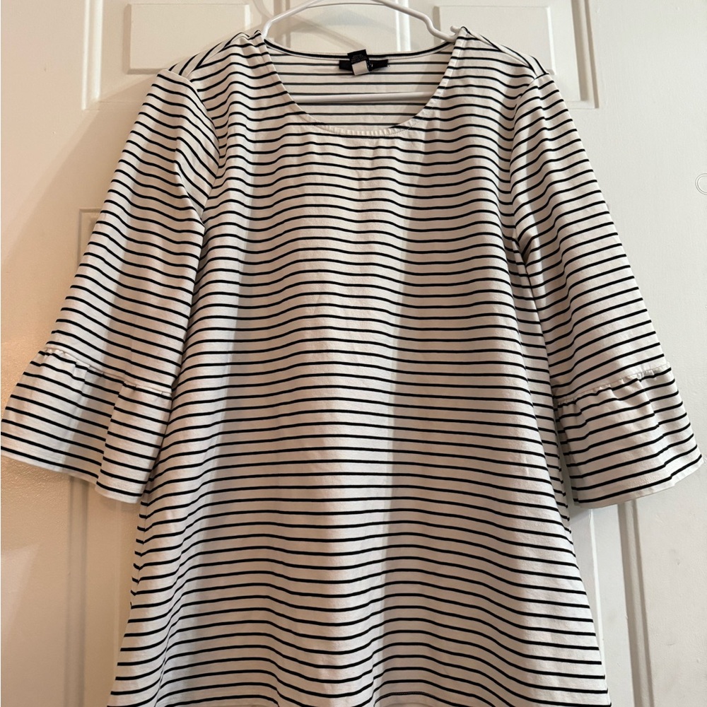 Alfani Black and White Striped Blouse